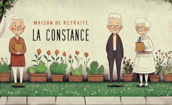 11Illustrations 3 seniors souriants. EHPAD ou résidence seniors